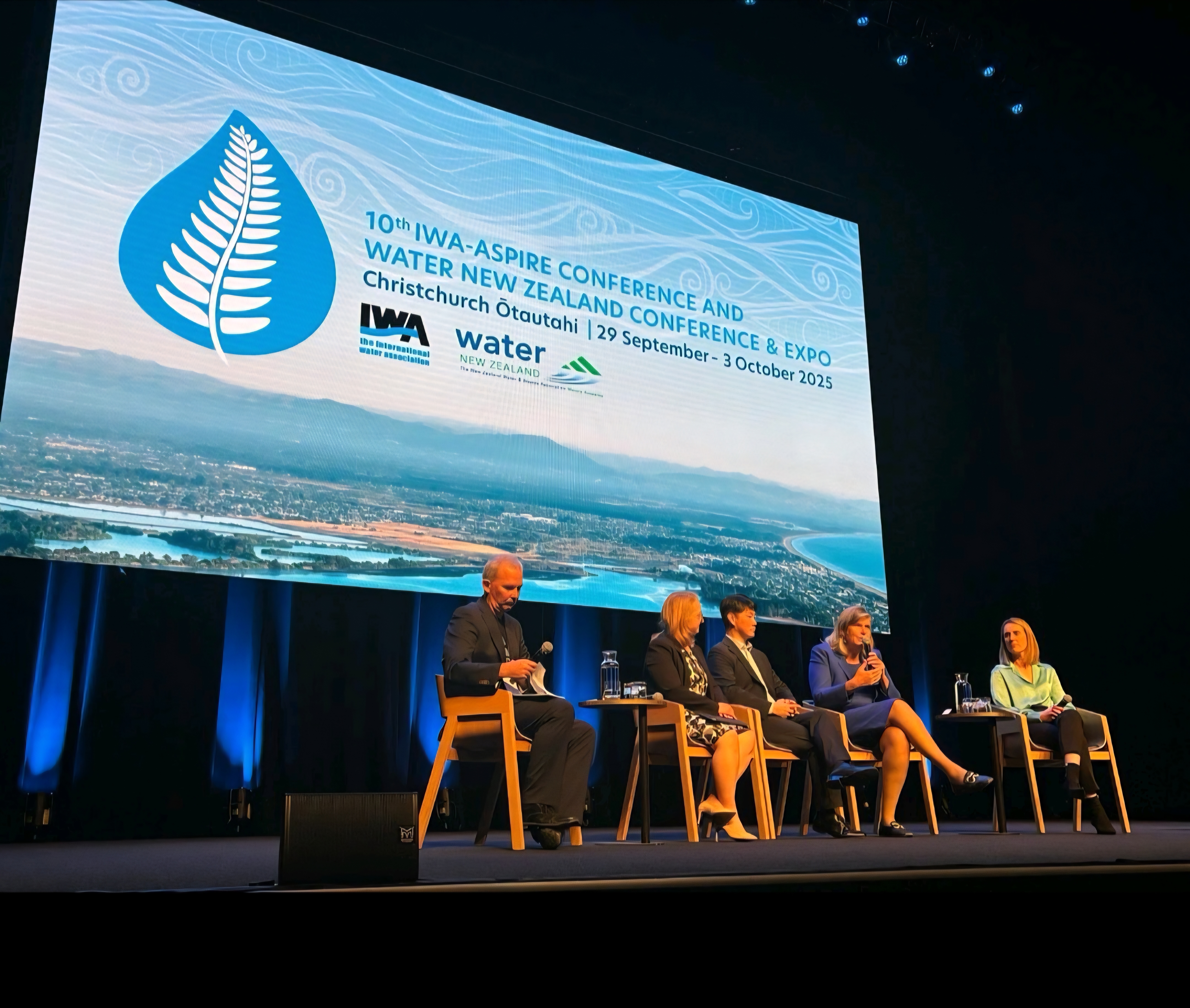The dutch water envoy in a panel discussion during the IWA-Aspire & Water New Zealand Conference