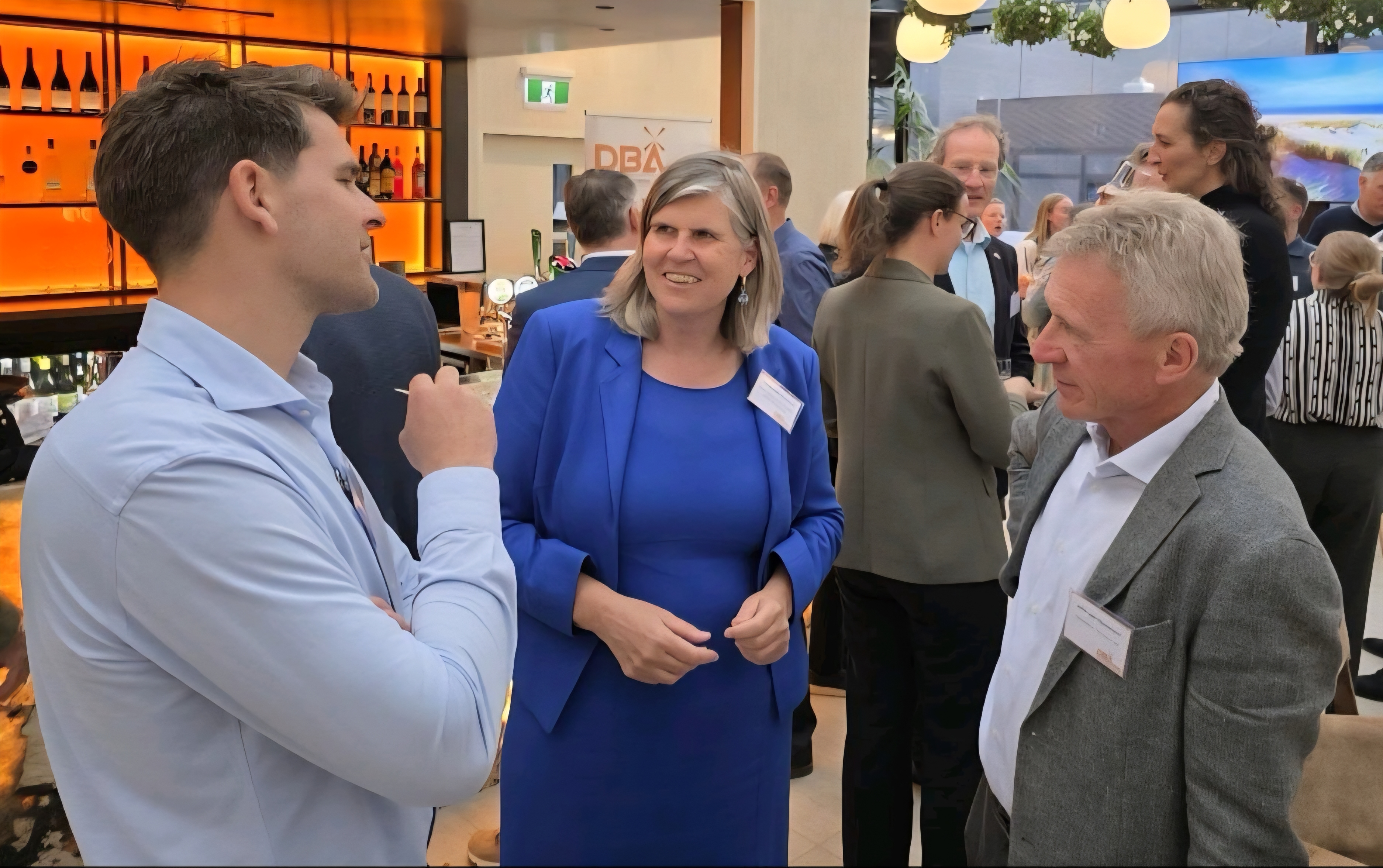 The Dutch Water Envoy in conversation during the networking event of the Dutch Business Association.