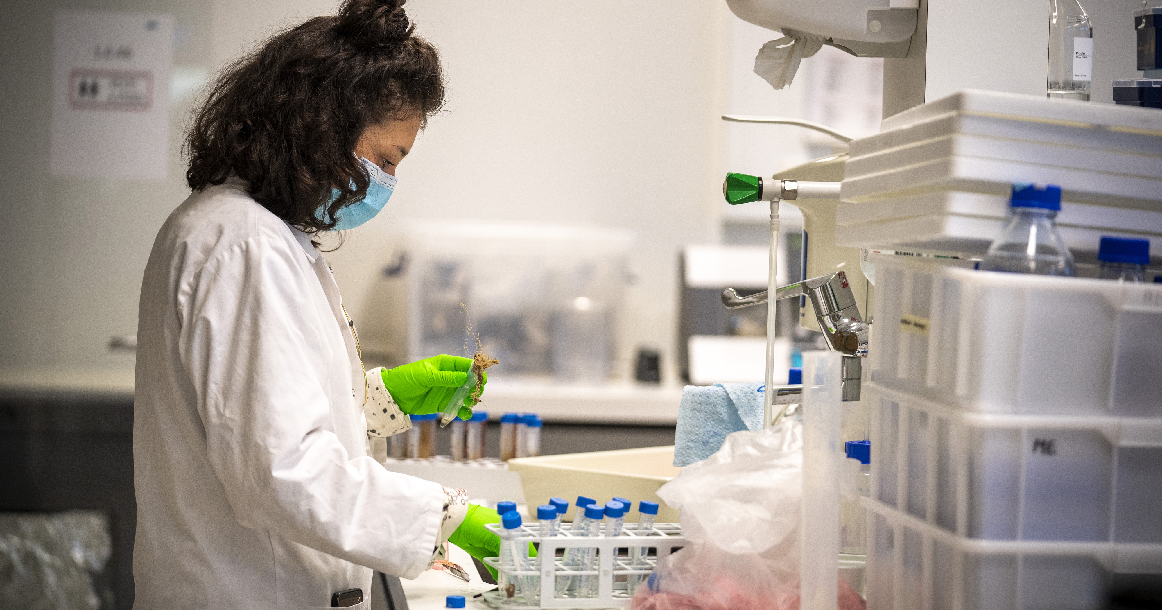 women in lab doing health test 