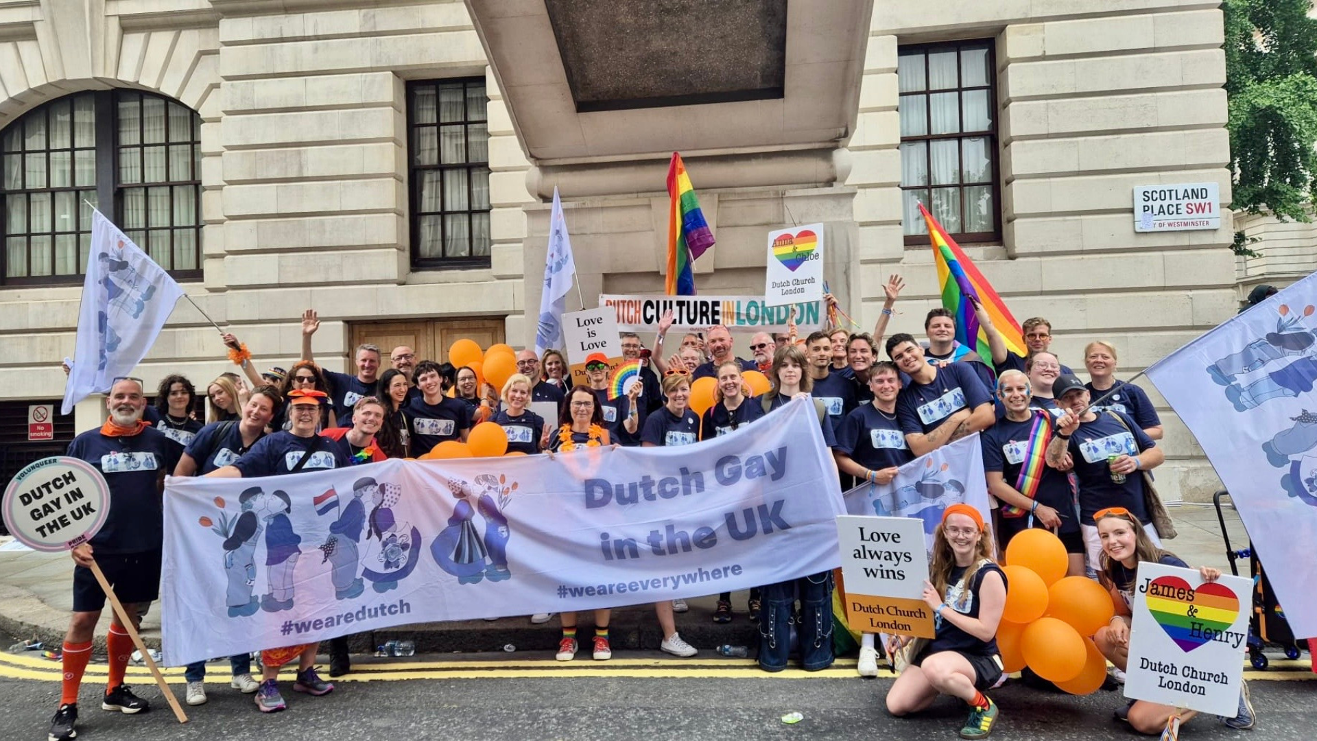 Dutch and Gay in the UK participating in Pride in London
