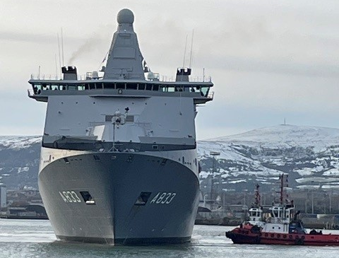 Photo of HNLMS Karel Doorman at Belfast Port