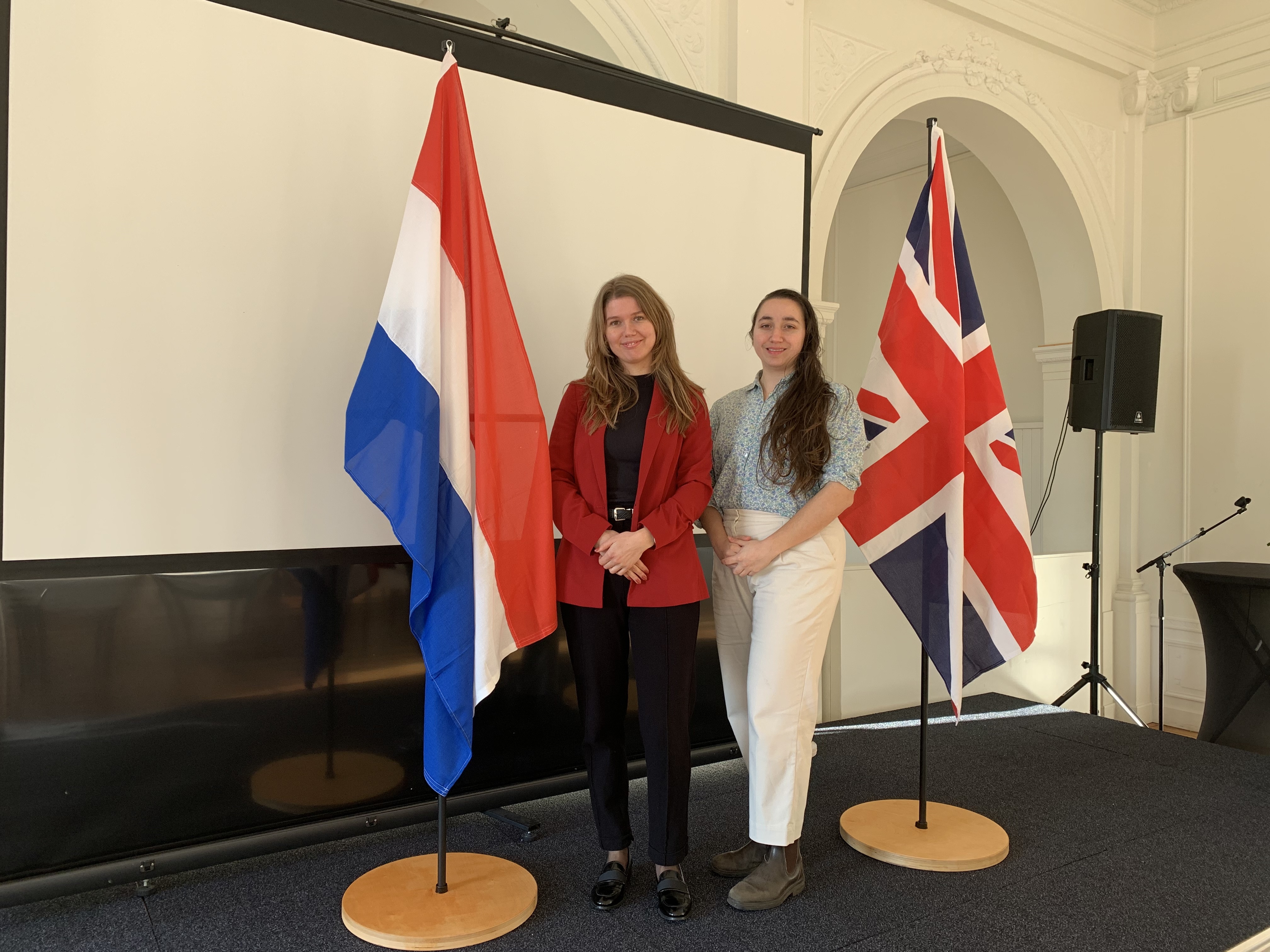 Jasmin Vassilev and Naomi van de Vorst, Policy Officers for the United Kingdom & Ireland at the Netherlands’ Ministry of Foreign Affairs.