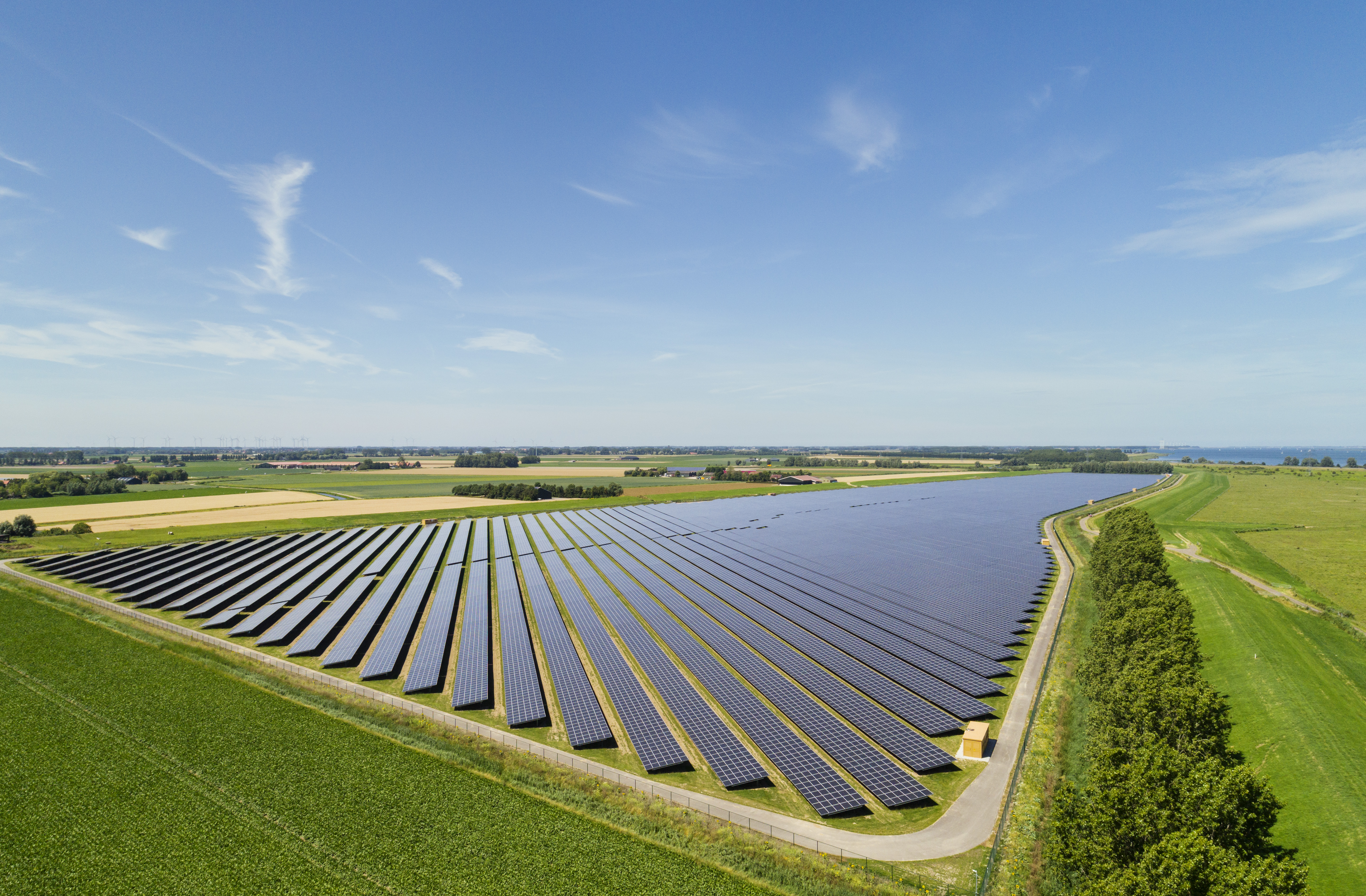 Solar park in Ooltgensplaat, in the province of South Holland.