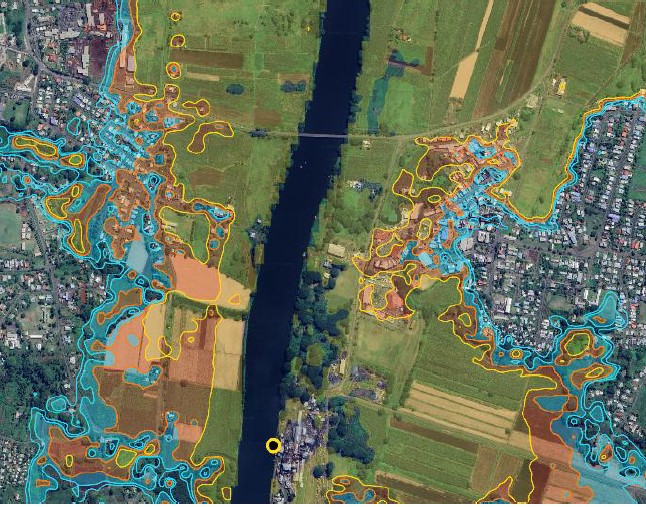 Water drainage assessment around the BA river