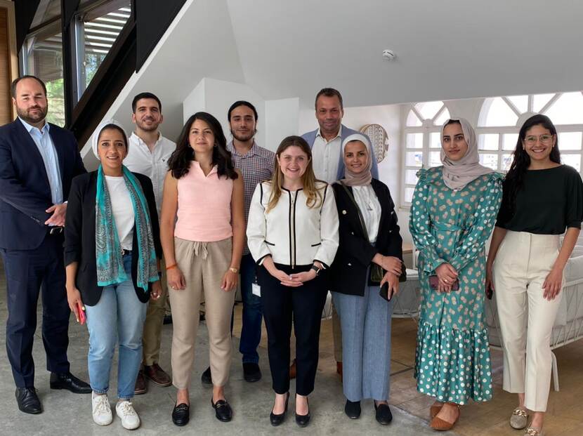 Ambassador for Youth, Education and Employment (far left) with embassy staff and members of the Youth Advisory Council 