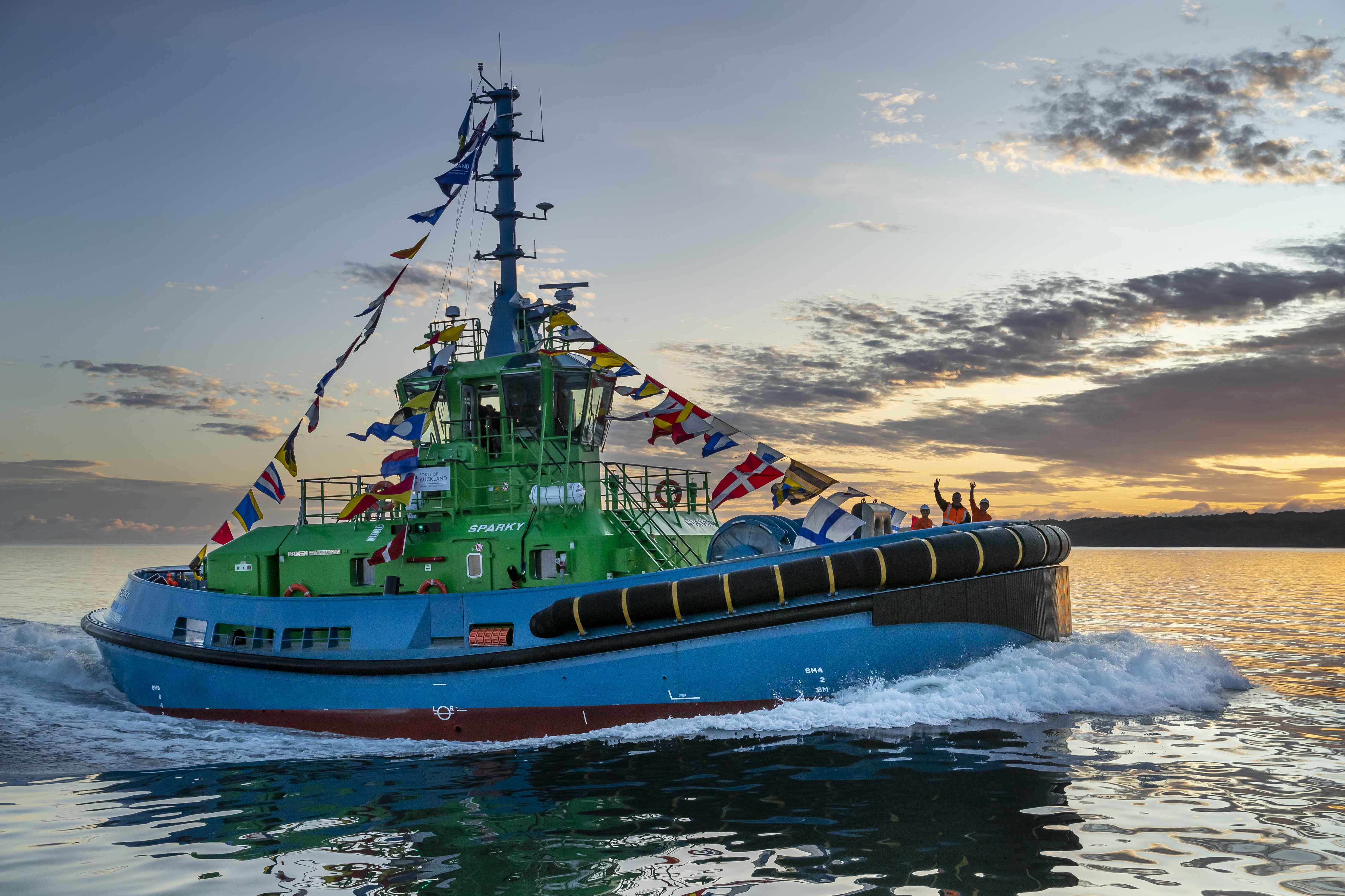 Sparky the first electric tugboat in New Zealand