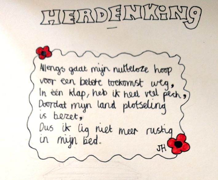 Poem made by a pupil of the Dutch Regenboogschool
